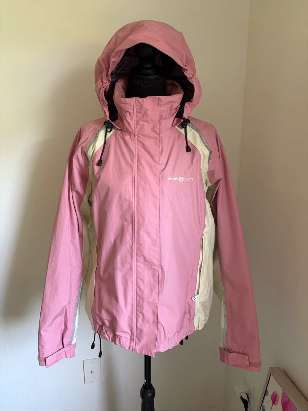 Henri Lloyd Women’s Sailing / Rain Jacket – Pink & Cream – Hooded
